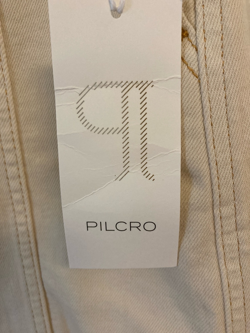 Pilcro Cream Wide-Leg Cropped Denim Trousers - Picture 2 of 11